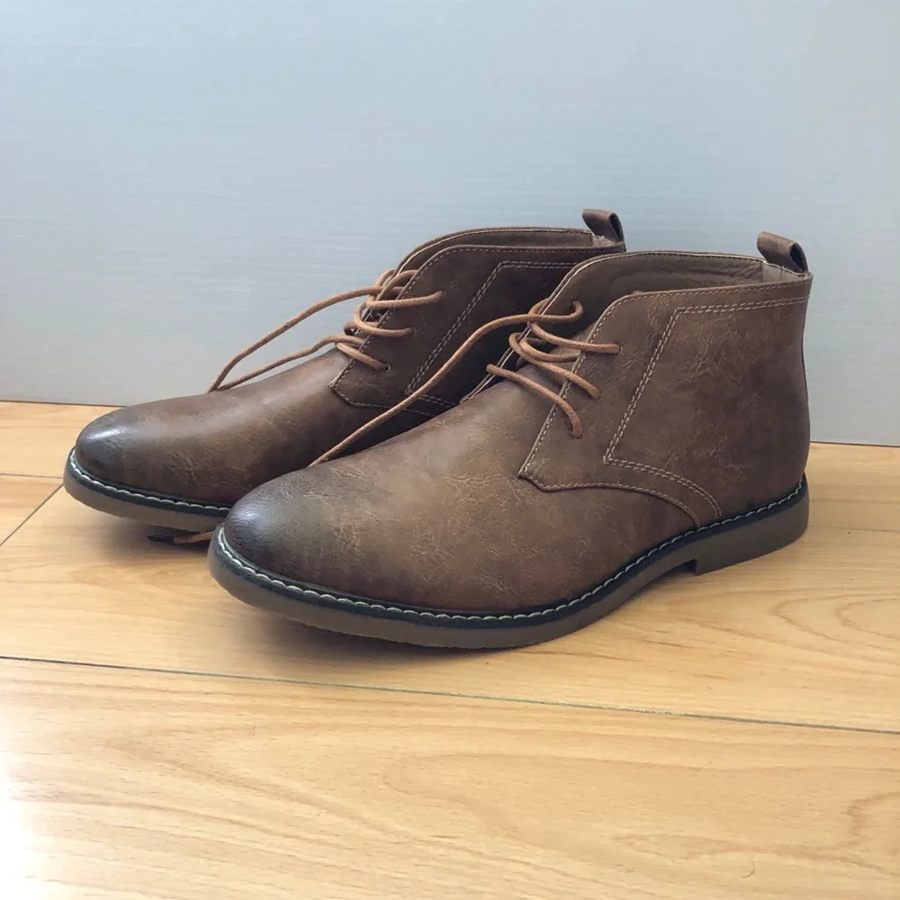 metro charm. Brown lace up booties